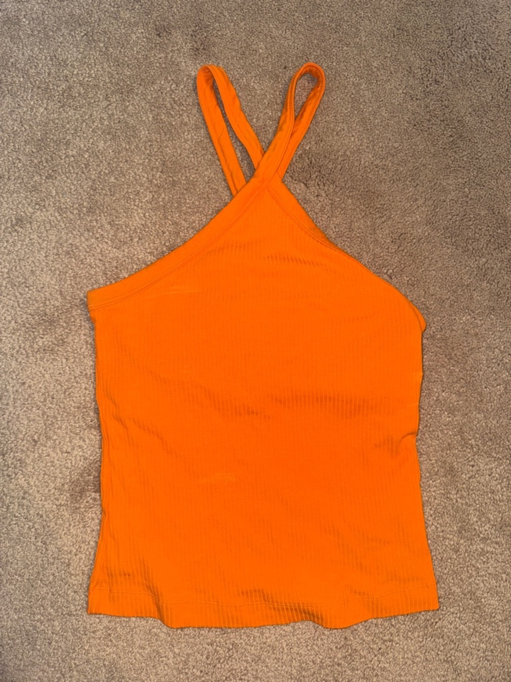 Old Navy Orange Ribbed Cross-Strap Tank Top